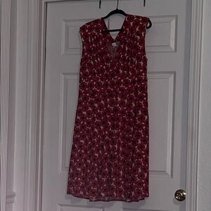 Elegant Red Floral Dress